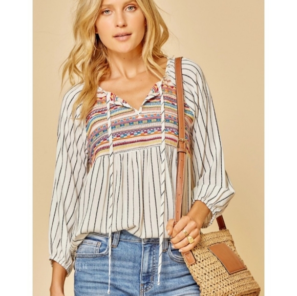 Savanna Jane Mixed Media Print Tunic - Picture 4 of 9